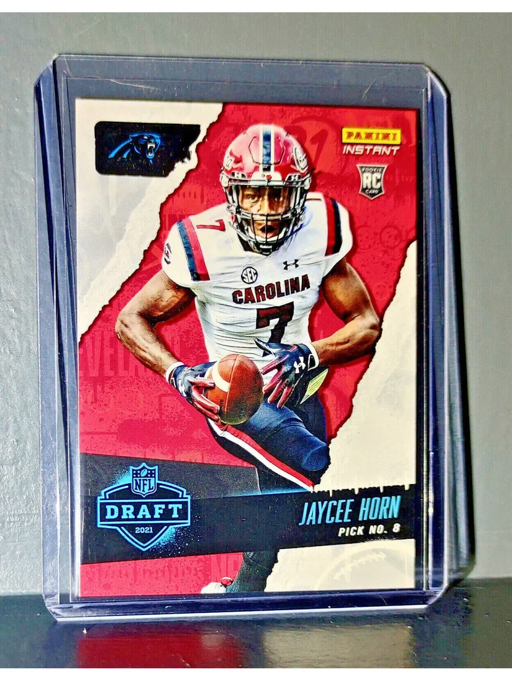 Jaycee Horn 2021 Panini NFL Instant Draft Night #7 Rookie Card 1 of 808